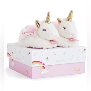 NEW IN BOX Dou Dou et Compagnie Unicorn - Booties with Rattle Newborn